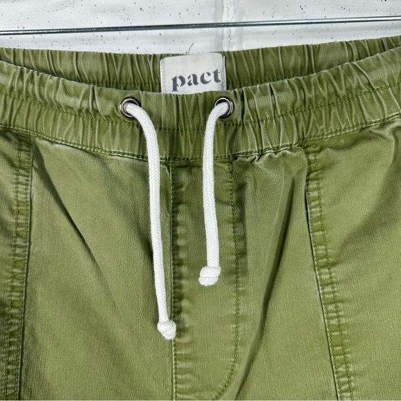 PACT Women's XL Olive Green Elastic/Drawstring Waist Cargo Organic Cotton Pants - Picture 4 of 10